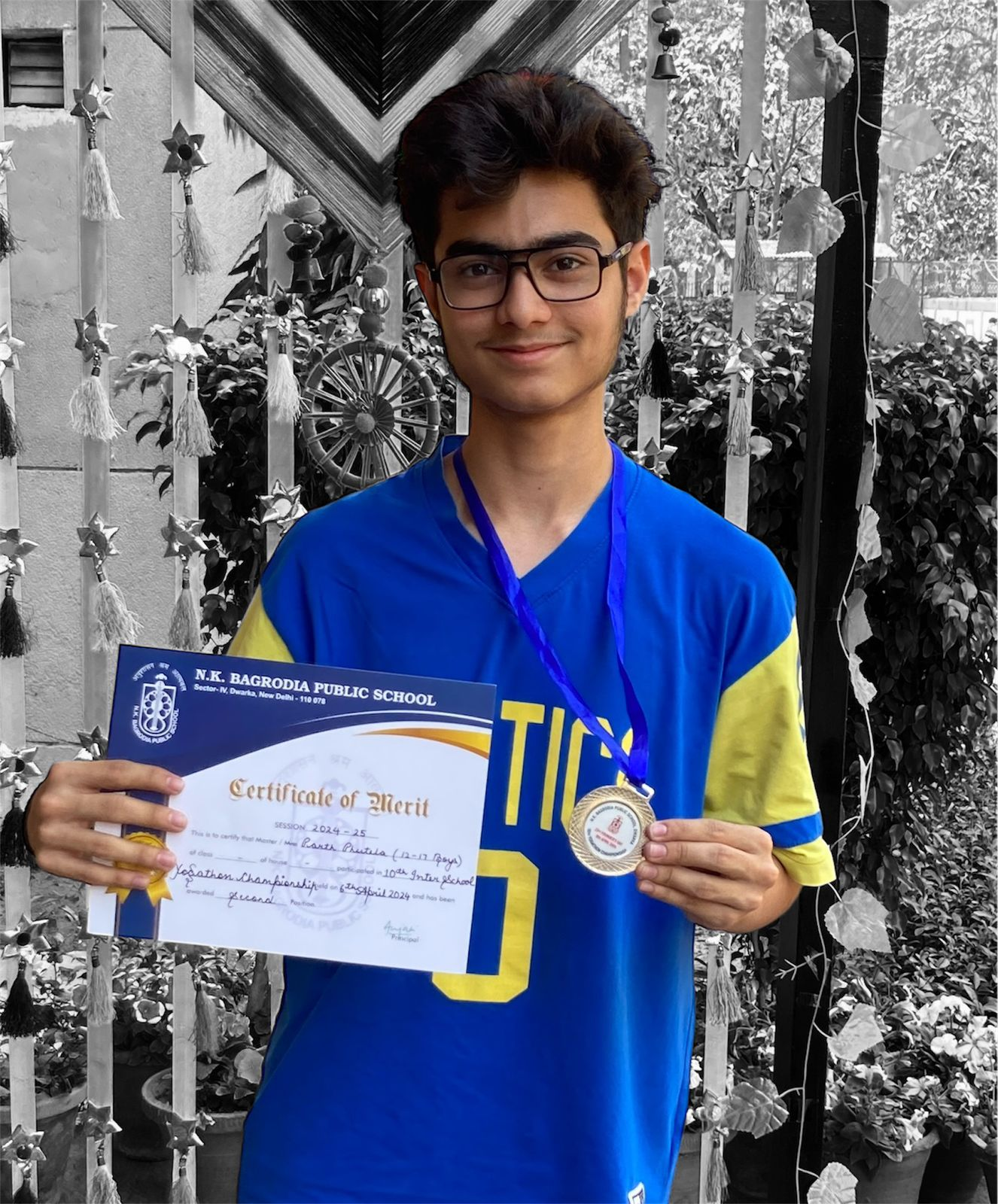 A young enthusiast with the certificate of merit.